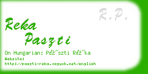 reka paszti business card